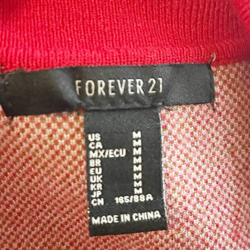 Forever 21 Cherry Short Sleeve Tennis Prep Sweater Dress Pink Red Size M - Picture 7 of 9